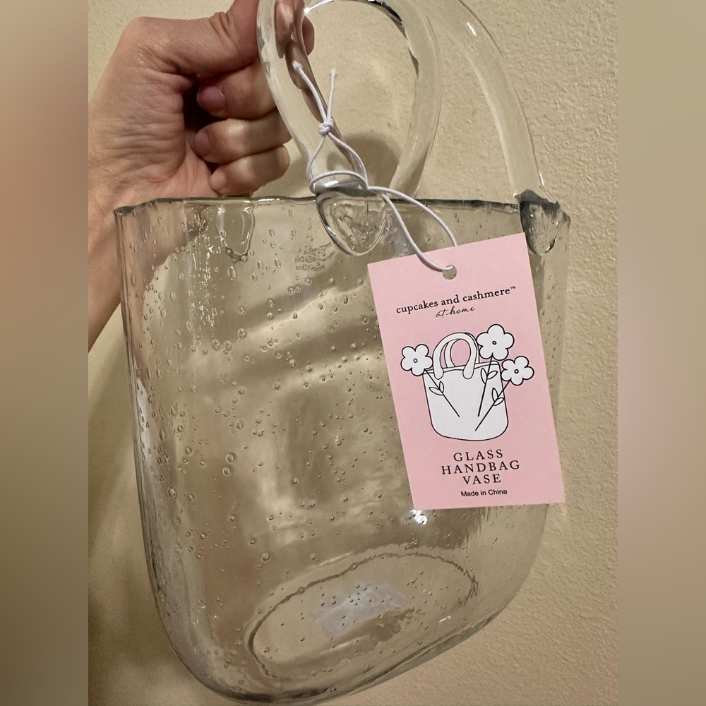 Cupcakes and Cashmere Glass Handbag Vase
